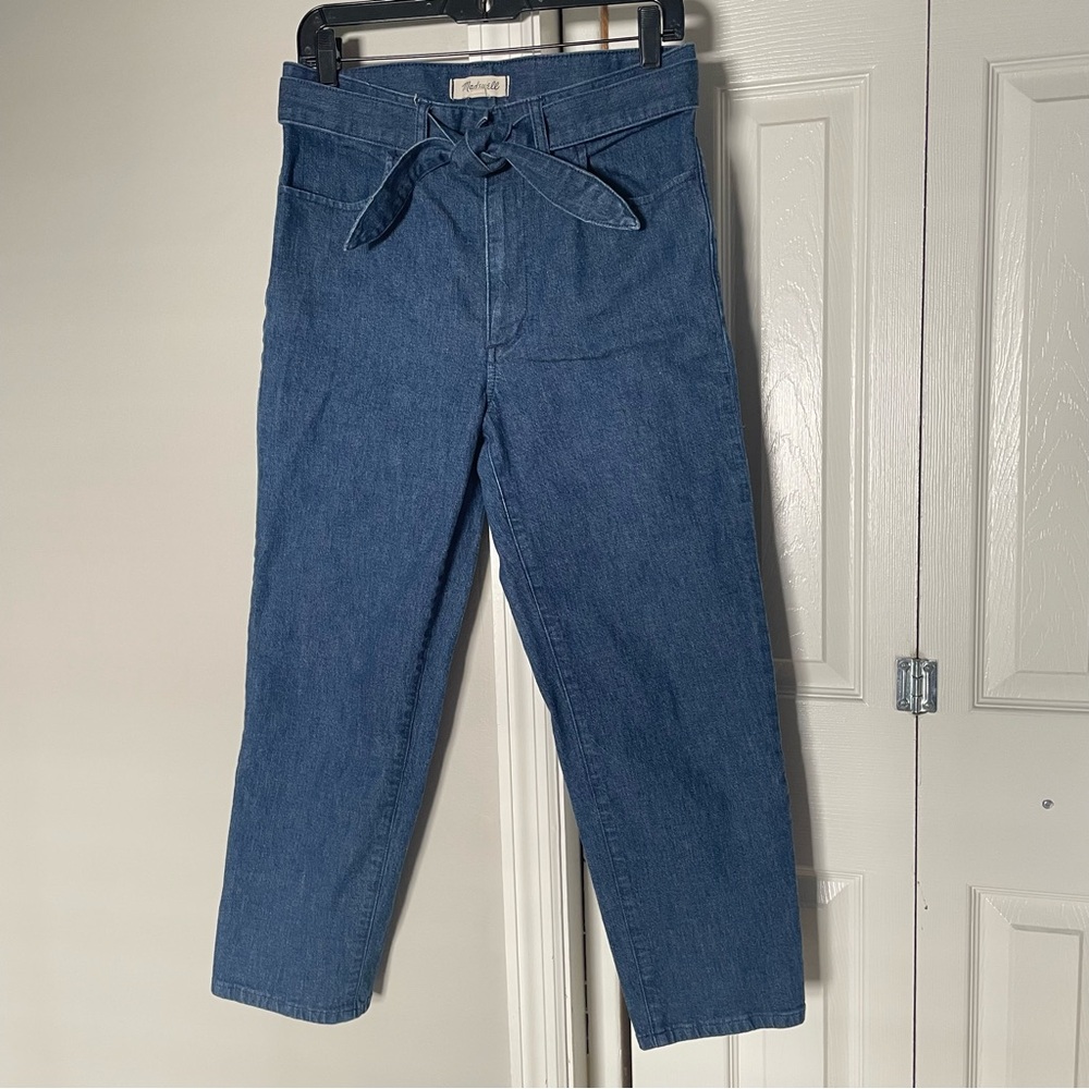 Madewell tie waist cropped jeans size 29